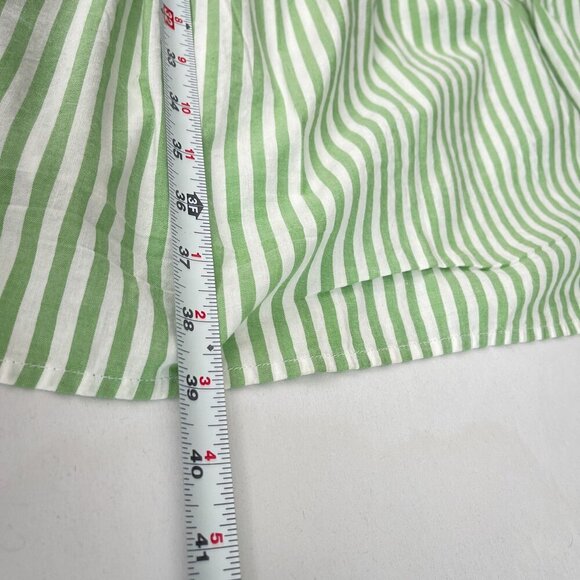 Beachlunchlounge Women Back Bow Babydoll Dress Balloon‎ Sleeve Striped Green L - Picture 13 of 15